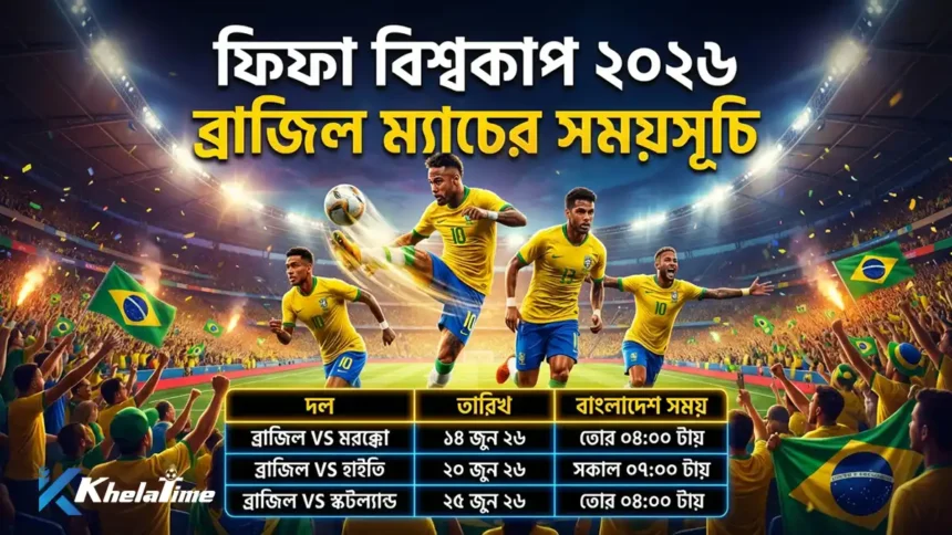 ফিফা বিশ্বকাপ ২০২৬ ব্রাজিল ম্যাচের সময়সূচি