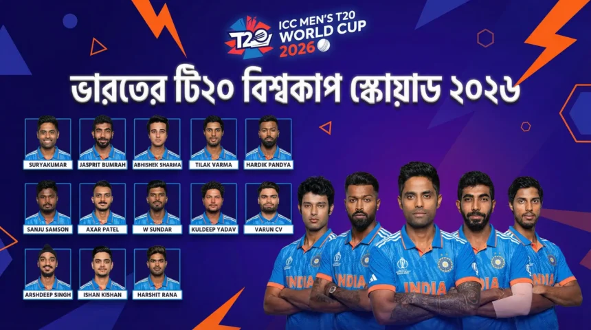 ভারতের টি২০ বিশ্বকাপ স্কোয়াড ২০২৬
